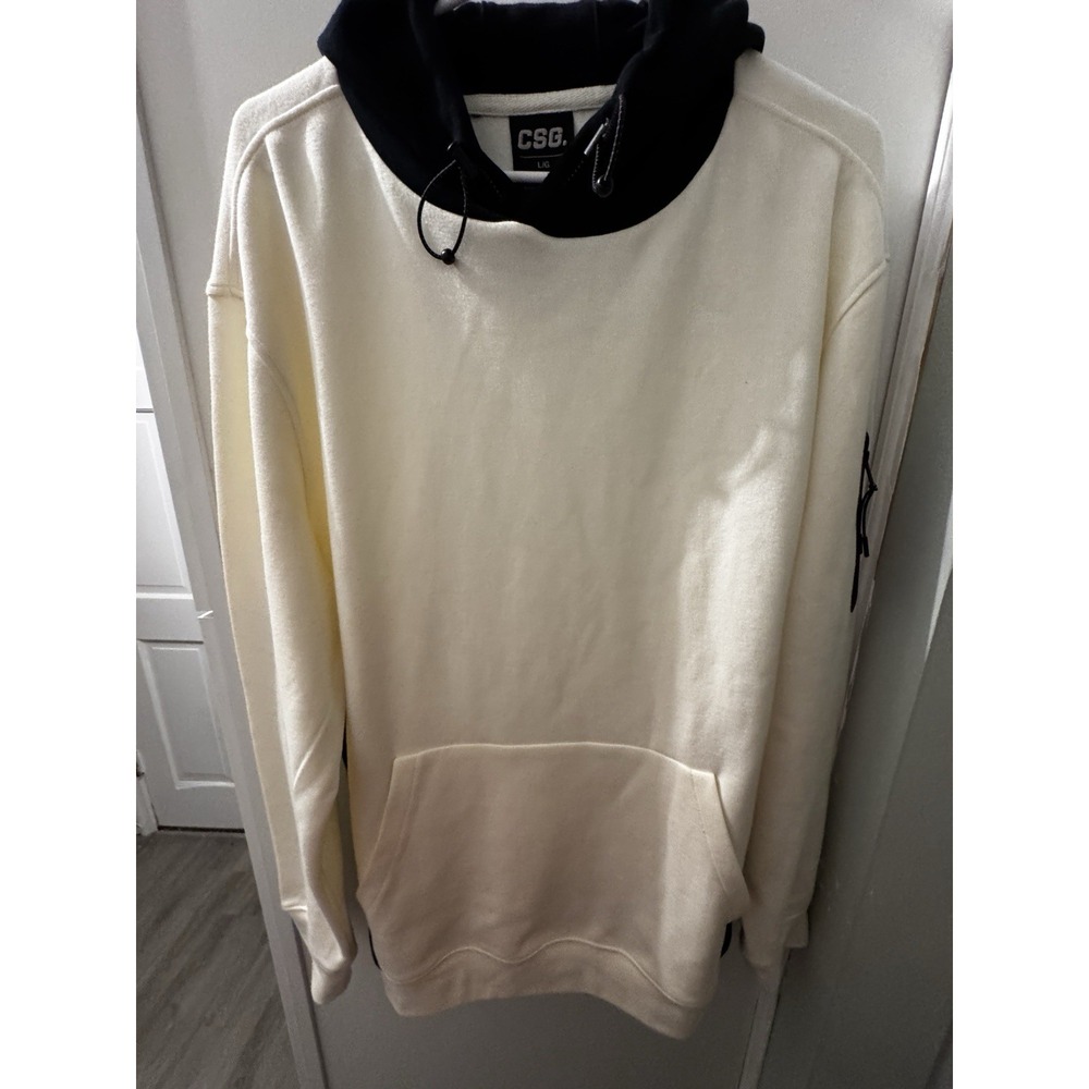 CSG Men's‎ White Pouch Pocket Veracity Pullover Hoodie Sweatshirt